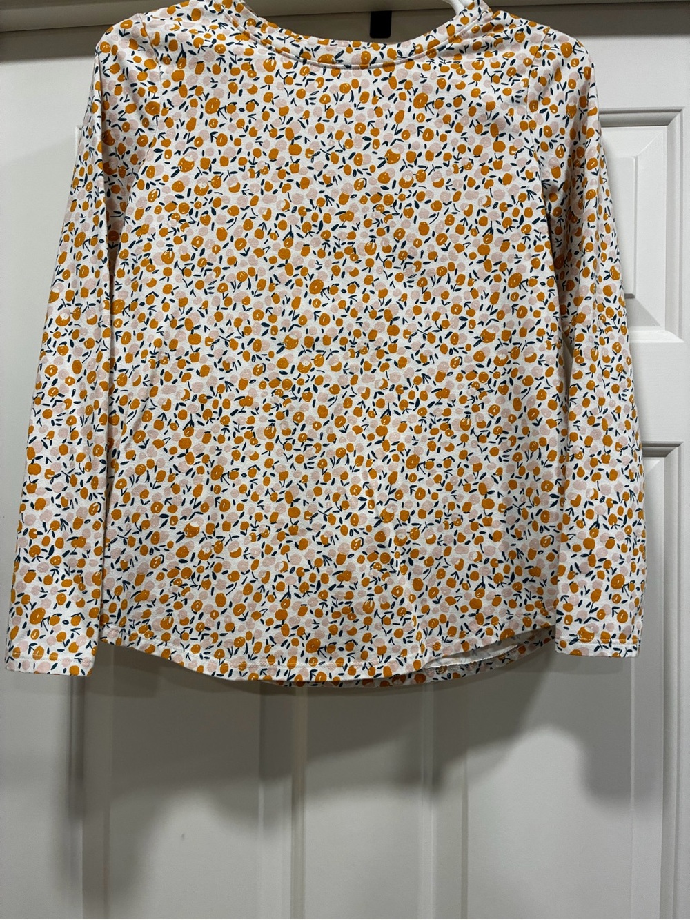 Cat & Jack White Top with Mustard and Blush Fruit Print